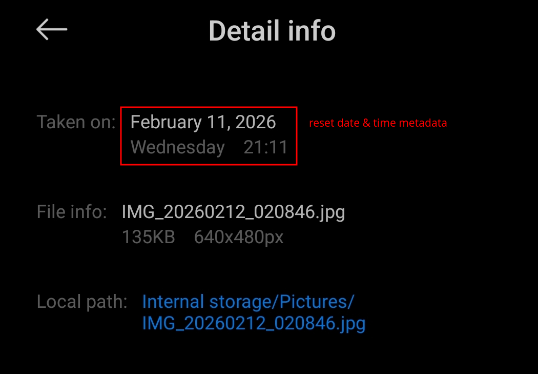 removed metadata from photo